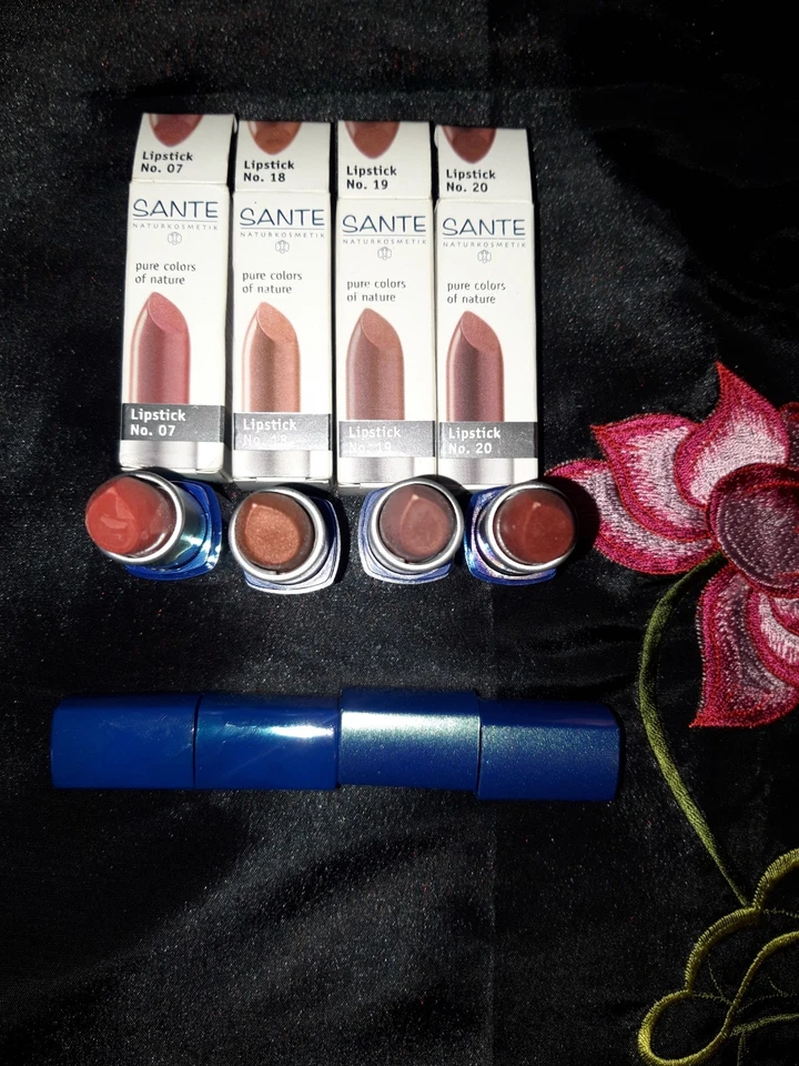lippenstift konvolut marke sante neu OVP!naturkosmetik!4stück bio coole farben👄