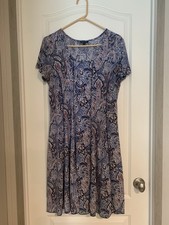 Sami & Jo Eye-Catching Paisley Knee Length Dress XL Resort Bohemian Chic B36-9