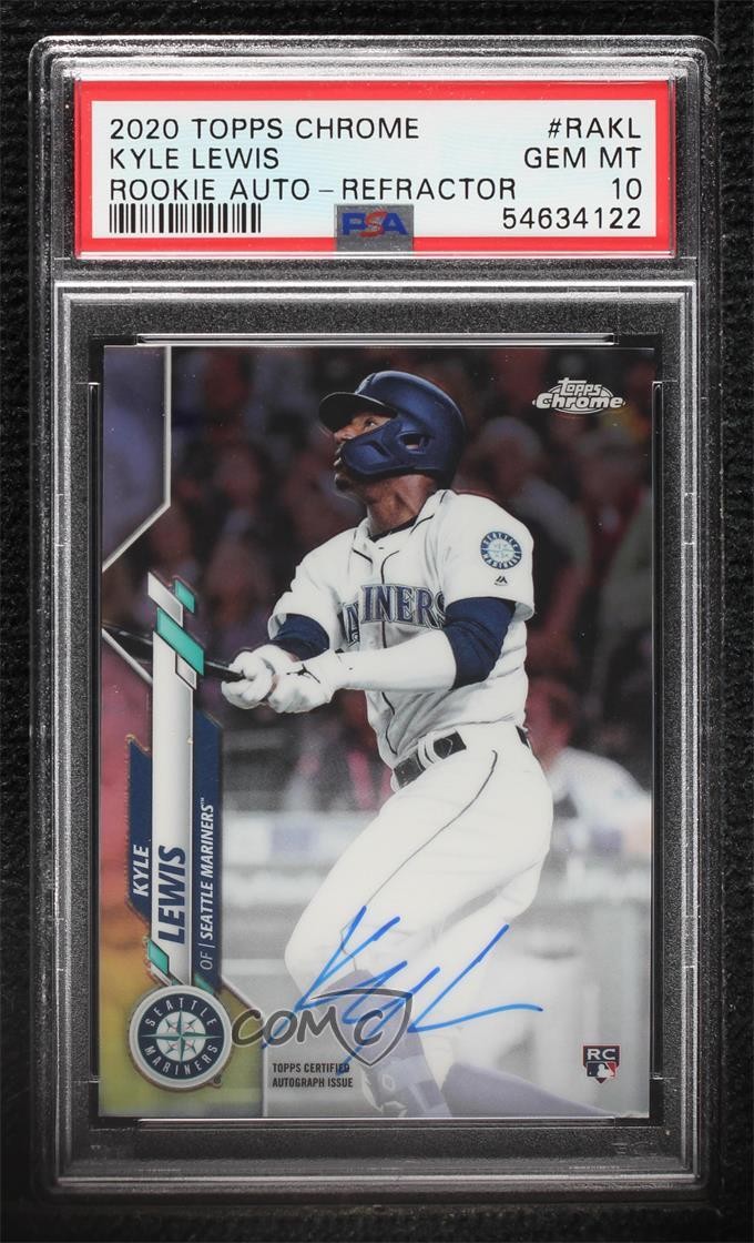 2020 Topps Chrome Rookie Refractor 265/499 Kyle Lewis PSA 10 GEM MT Auto 0vl1