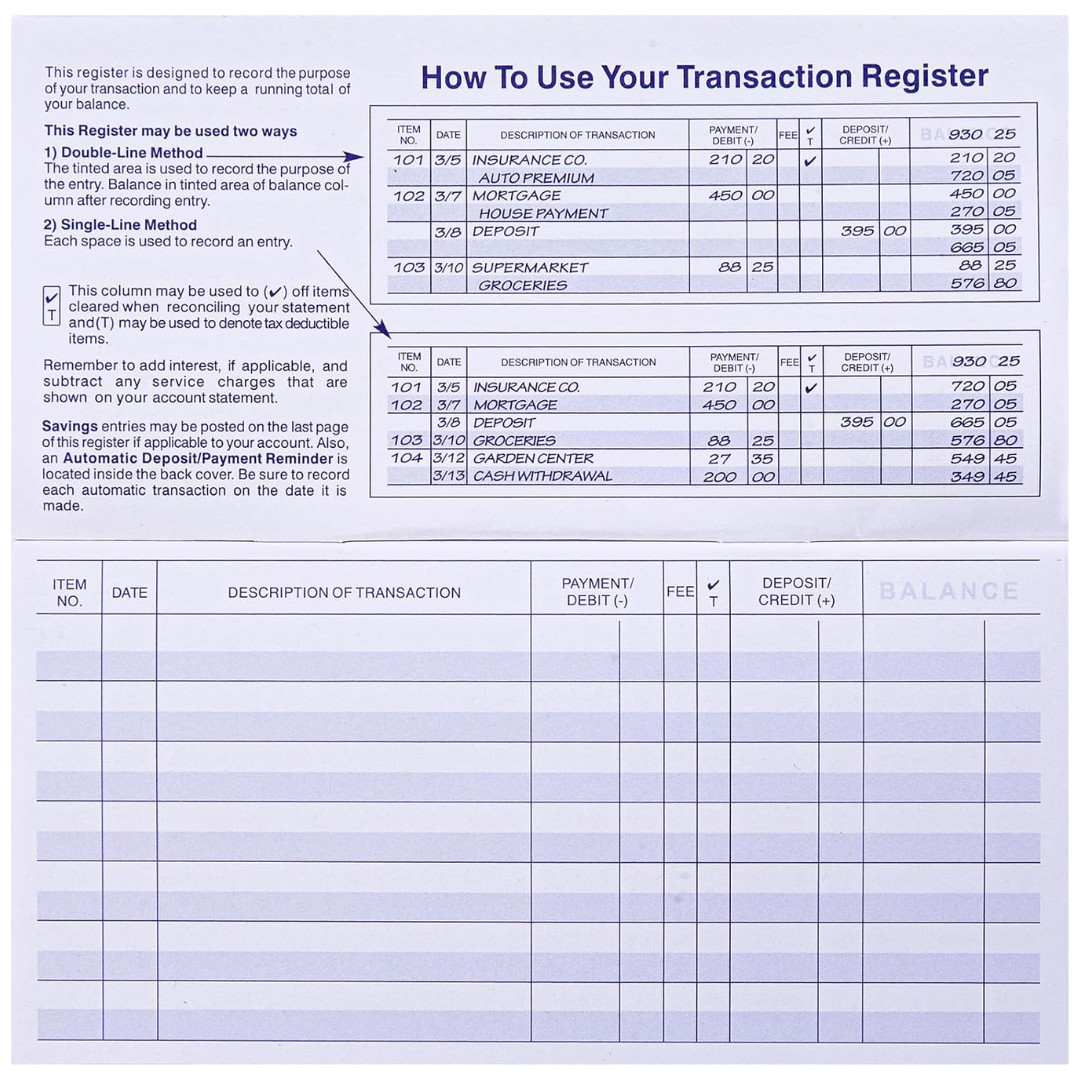 как выглядит 24 PCS Check Registers for Personal Checkbook, Easy to Read Checkbook Register фото