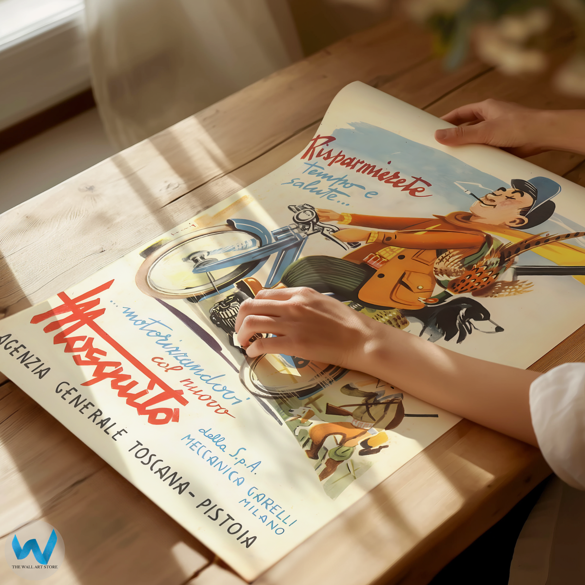 1954 Mosquito Motorcycle Poster - Italian Wall Art - 12X16/16X20