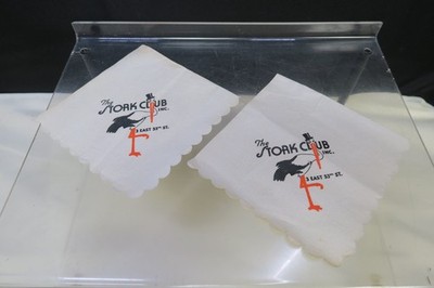 Vintage The Stork Club New York NYC Nightclub Cocktail Napkin 6'' x6 1/2''