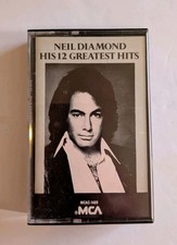 Neil Diamond His 12 Greatest Hits Music Cassette Tape 1974 MCA Records