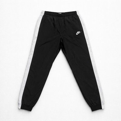 Nike - Trackpants, Gr.L, Regular Schwarz / Weiß, Weißer Streifen, 105cm Länge 