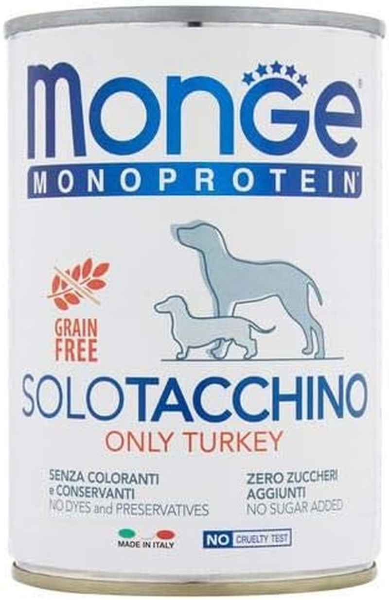 Monoproteico Solo Tacchino 12x400g - Alimento Umido per Cani Sensibili