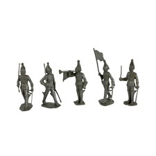 Vintage Unmarked Plastic Gray Miniature Soldiers Lot