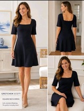 Gretchen Scott Fit & Flare Little Black Dress Women's Small