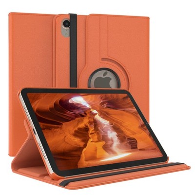 Schutzhülle für Apple iPad Mini 7 2024 360° Grad Tablet Case Kunstleder Orange