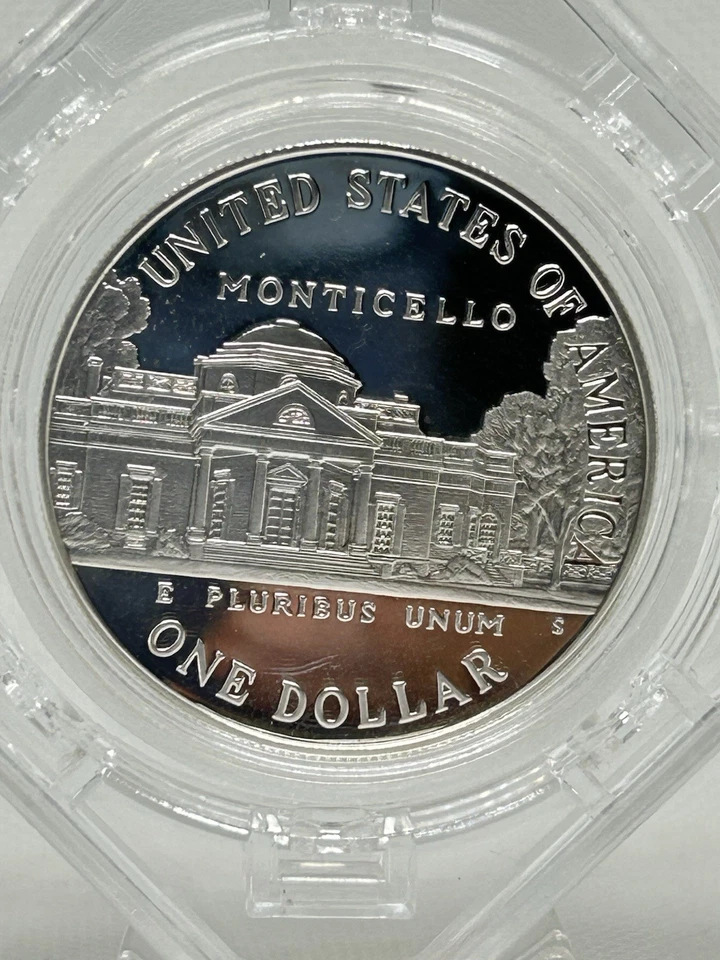 1993 Thomas Jefferson Silver Dollar Coin Proof In Display Case 🇺🇸💯✨ - Image 3 of 4