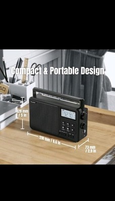 Raddy Radio digital portátil de onda corta RF206, receptor AF