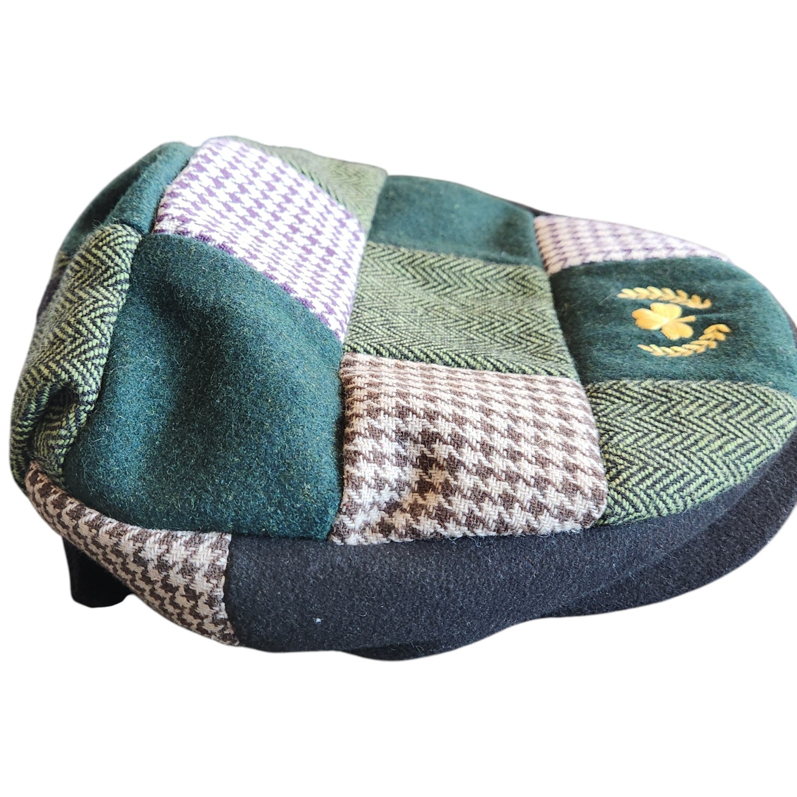 Ireland Green Patchwork Wool Flat Cap Adjustable … - image 5