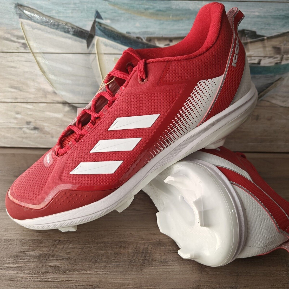Adidas Icon TPU Molded Men's Baseball Cleats Red Size 13 New