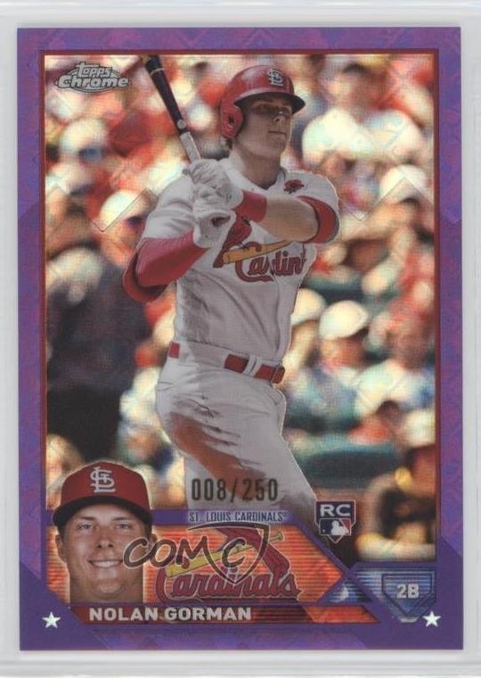 2023 Topps Chrome Logofractor Edition Purple Refractor 8/250 Nolan Gorman 11s9