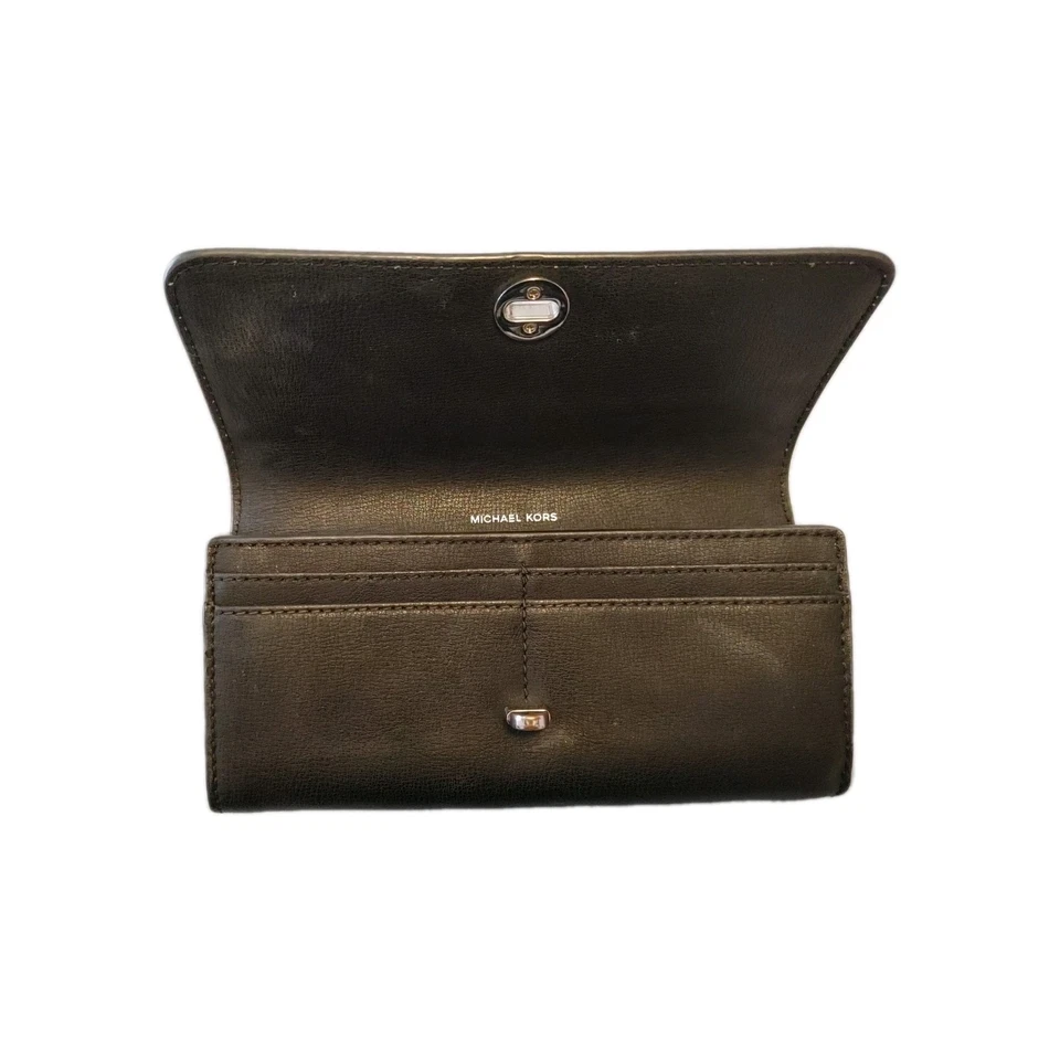 Michael Kors Wallet W/Turnlock Closure Black Studded Zip Inside Cash Card Holder - Image 4 of 4