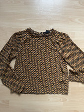 H&M Damen Bluse Langarm Gr. 38 braun/schwarz ...