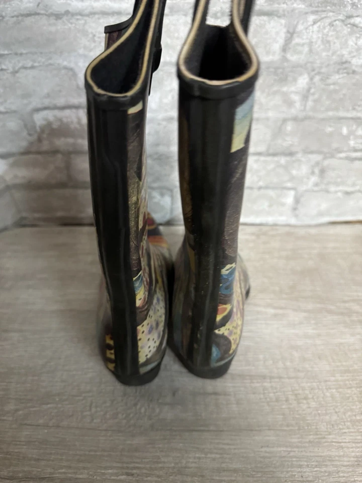 Madeline Puddles Cowboy Rain Boots Abstract Colorful Stylish Women’s Size 7 - Image 3 of 4