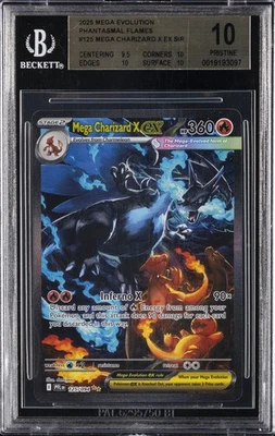 2025 POKEMON MEGA EVOLUTION PHANTASMAL FLAMES SIR MEGA CHARIZARD X EX BGS 10
