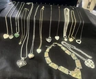 Costume Jewelry Vintage Hearts Necklace  Lot (14 Total)