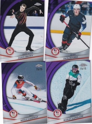 Purple Refractor /75 2026 Topps Chrome US USA Winter Olympics Pick Card List