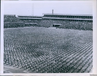 1948 Photo Prague Sokol Festival Gym Drill Viewed By Pres Gottwald Children 7x9