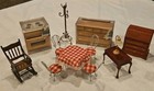 *Miniature Doll House Furniture 1/12 Scale Lot Set of 12 Items Icebox Desk Stove