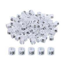 Clothes Hanger Marker 6-12M, White Colored Hanger Sizer Garment Tag, 100pcs