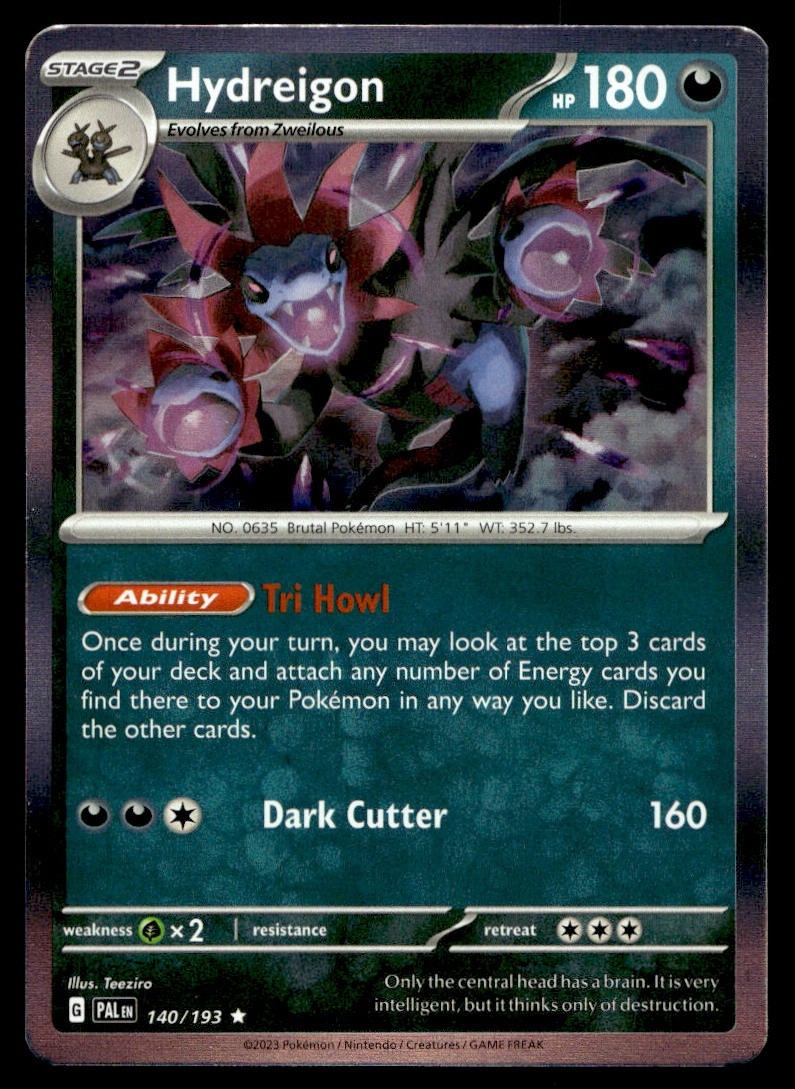 Hydreigon 140/193 Pokemon Card Paldea Evolved Rare 180 HP Holo Near Mint GK