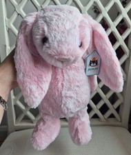 Jellycat Medium Bashful Peony Bunny. Pink White. Brand New Tagged. Rare Retired