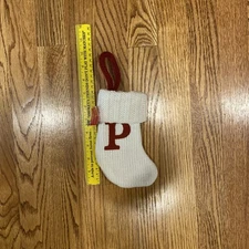 Letter P Wondershop Monogram Mini Christmas Stocking Initial White Knit Target