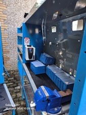 Metal van rack shelving system (double units Bristor )with workbench and vice