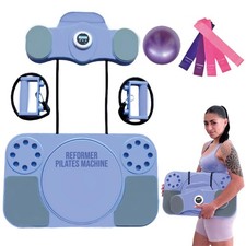 Pilates Reformer Portable Board Set Pilates Kit with Resistance Bands Ball Ti...
