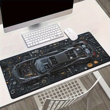 40 90cm Large Non-Slip Rubber Base Desk Mat - Automotive Interior with Steering