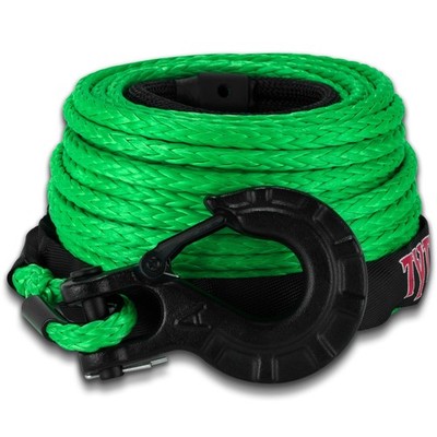 TYT Synthetic Winch Rope 3/8'' X 92' with Hook, 27000LBS Synthentic Winch Cabl...