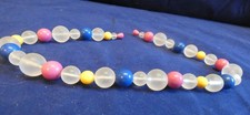 Colorful Acrylic Beads  Clear, Blue, Pink  Yellow  20 ins.