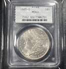 1885-O Morgan Silver Dollar $1 PCGS MS63 Rare Doily Label Holder