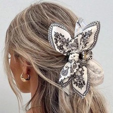 2024 New Double Sided Cashew Flower Love Grab Clip Bow Hair Clip Summer Vacation