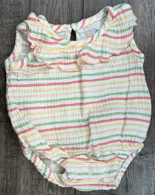 Baby Girl Clothes Dolce Vita Chickpea 0-3 Month Colorful Muslin Romper Outfit