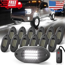 Pure White Rock Lights for Trucks 12 PC, 6000K White LED Rock Lights Kits