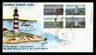 DR WHO 1984 CANADA FDC LIGHTHOUSE BLOCK WEDDLE HAND PAINTED CACHET R75142