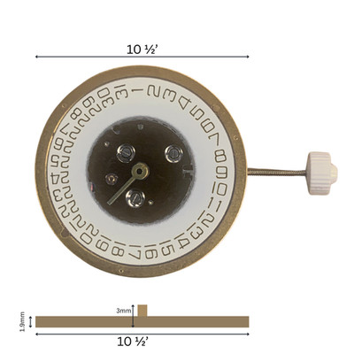 Watch Movement - 10 1/2' 2Hands Height 1.9mm w/ Date Position at 3 For ISA 220