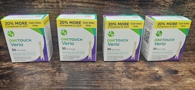 OneTouch Verio Test Strips for Diabetes - 30 Count Each Exp 1/26 + Lot Of 4