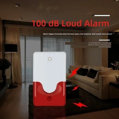 100dB Sound Licht Kabelgebunden Tür Alarm Kompatibel mit Für Feuerschutz für