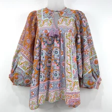 Mille Charlie Top Women's XS Mixed Media NWT Boho Peasant Cottagecore Hippie