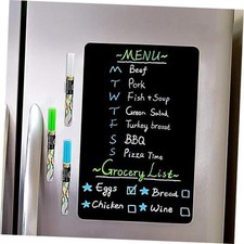 Magnetic Black Dry Erase Board for Fridge 12x8'', Small Magnetic Black 12"x8"