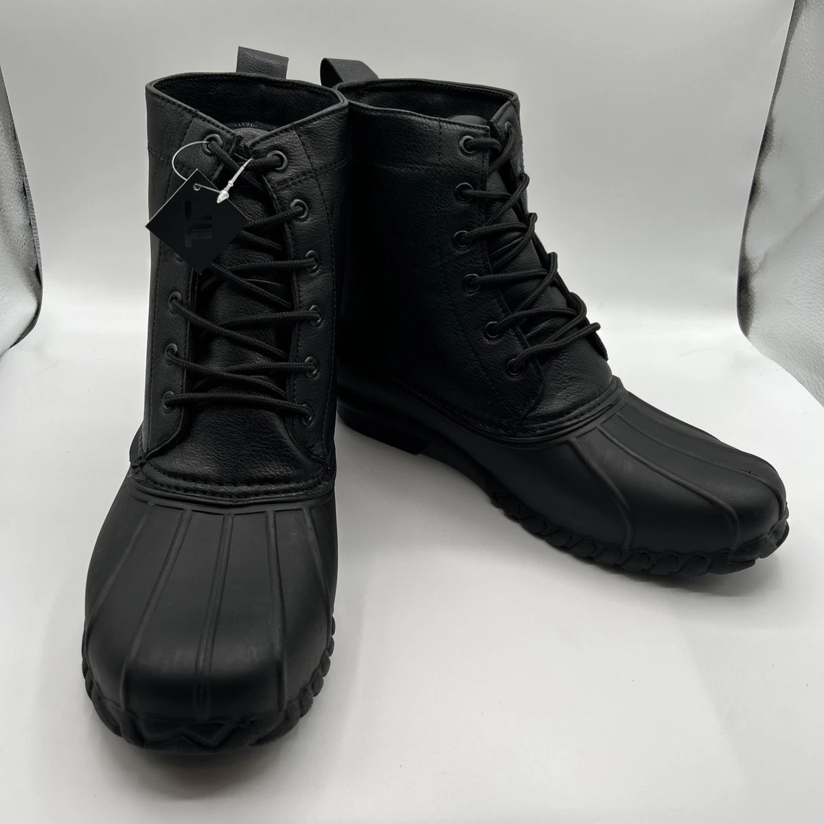 London Fog Jayson Duck Boots Black Lace Up Snow Waterproof Insulated Men Sz 10 London Fog Men main image 2
