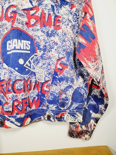 Pro Player New York Giants NFL Cotton Button Up Graphic Jean Jacket Size Medium - Picture 14 of 19