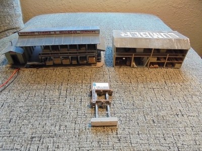 HO SCALE - HILLSIDE LUMBER YARD - BUILT, LIGHTED, and HIGHLY DETAILED!