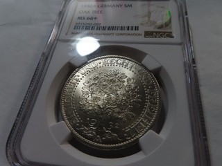 S52 Germany Weimar 1932 A Silver 5 Marks Oak Tree NGC MS 66 Top Pop:2/0 Tied