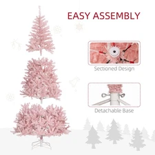 HOMCOM 7.5' Tall Prelit Christmas Tree Douglas Fir Artificial Christmas Tree w/R