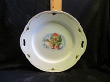 Christineholm Porcelain "Old Fashioned Christmas Elves Cake Plate w Handles